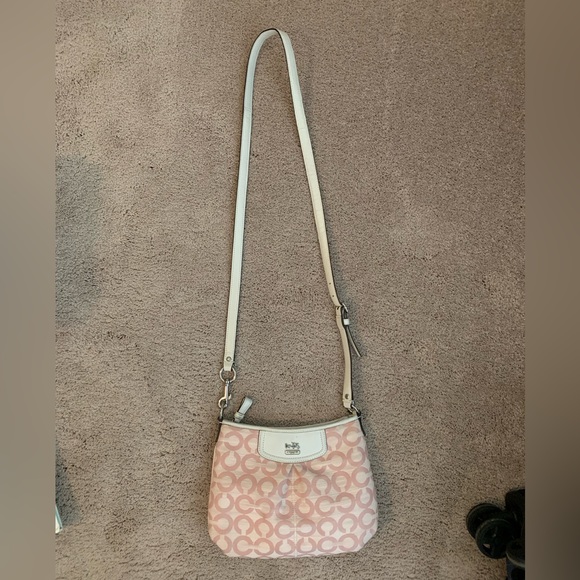 Pink & White Coach Crossbody Purse - Picture 1 of 4